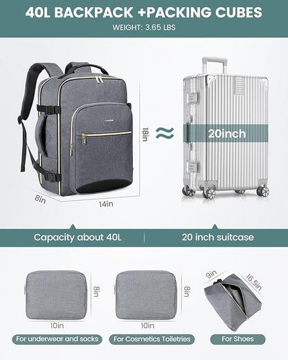 LOVEVOOK Travel Backpack for Women & Men 40L, Airline Approved Carry On - Image 5