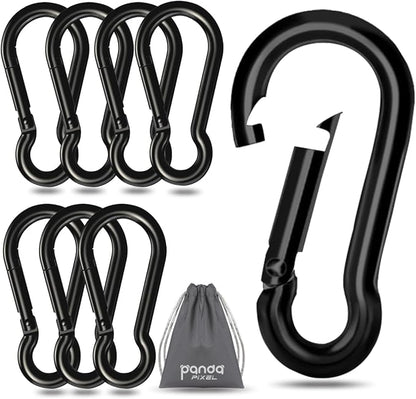 Pixel Panda 3.1&4 Inch Heavy Duty Carabiner Clips Load 1000lbs, 2&4&8Pack Large by PixelPanda