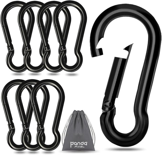 Pixel Panda 3.1&4 Inch Heavy Duty Carabiner Clips Load 1000lbs, 2&4&8Pack Large by PixelPanda