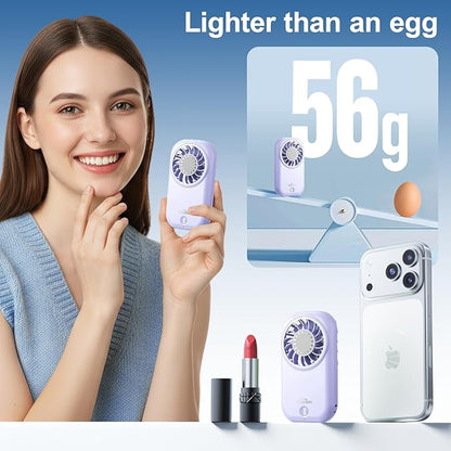 WHATOOK Handheld Mini Fan Small Personal Portable Speed USB Rechargeable - Image 2