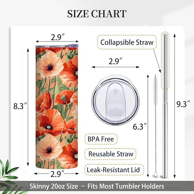 Firmiso 20 oz Tumbler | Skinny Insulated Travel Mug - Image 6