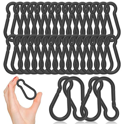 EPHECH 30PCS 3" Black Heavy Duty Spring Snap Hook, M8 5/16" Galvanized Steel by EPHECH