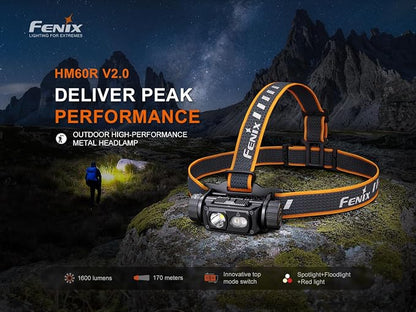 Fenix HM60R V2.0 1600 Lumens Rechargeable Headlamp, USB-C Fast Charging - Image 2