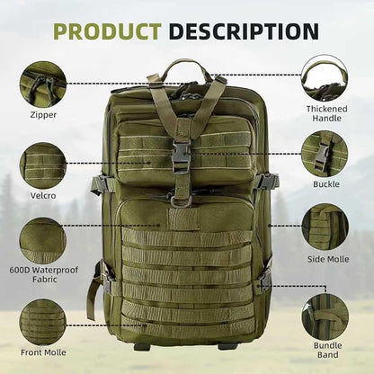 aiGear 45L Tactical Backpack for Men, All-Weather Military Assault Rucksack - Image 3