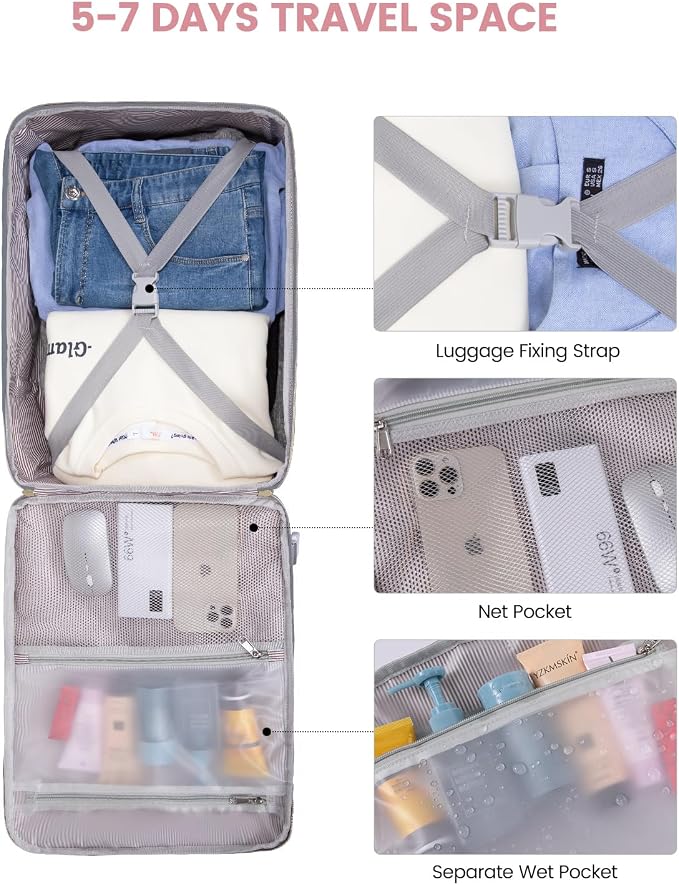 LOVEVOOK 40L Travel Backpack for Women & Men, Airline Approved Carry On Luggage - Image 9