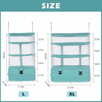 Surblue Hanging Closet Storage Bag Collapsible 3-Shelf Washable Oxford Fabric - Image 2