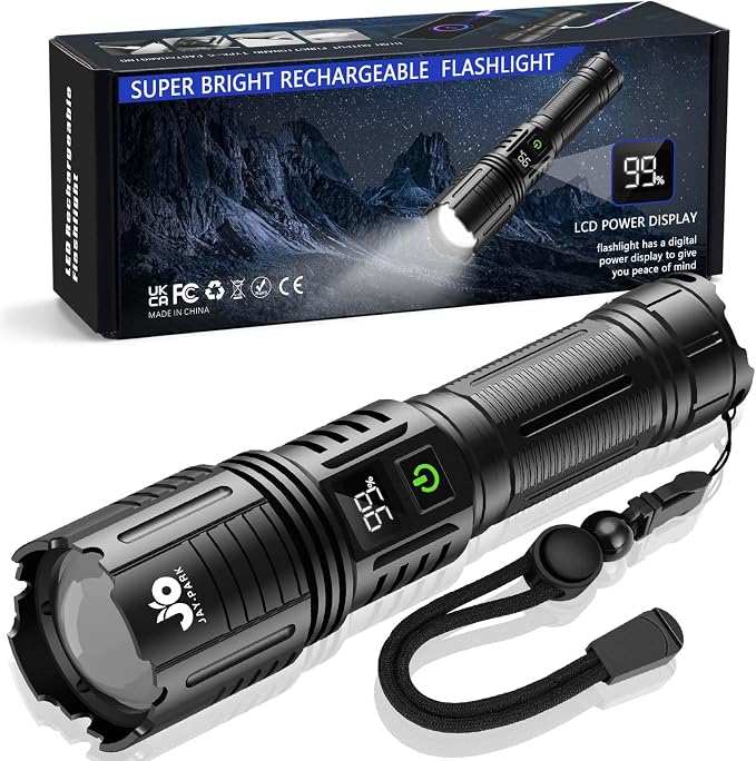 JAY-PARK Rechargeable Flashlights 10000 Lumen, LED Flashlight by JAY-PARK