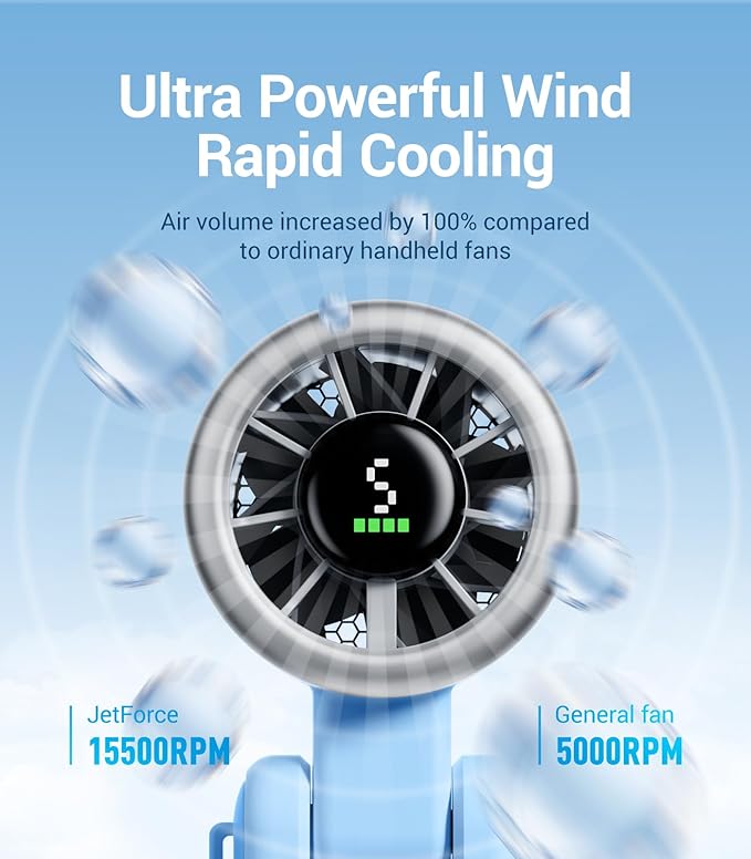 Diveblues Portable Handheld Turbo Fan, 5 Gear Wind, Battery Operated, 3 IN 1 - Image 2