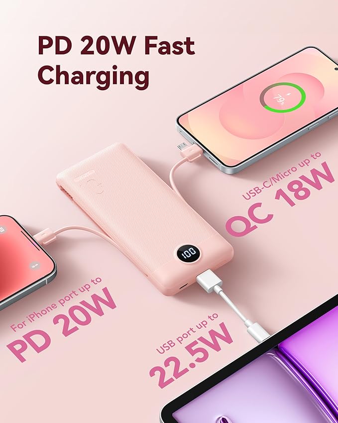 VRURC Portable Charger Power Bank - 10000mAh Fast Charging 22.5W PD 20W - Image 6