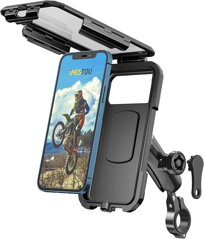 iMESTOU Anti-Theft Waterproof Motorcycle Phone Mount Bike Mobile Holder Double by iMESTOU