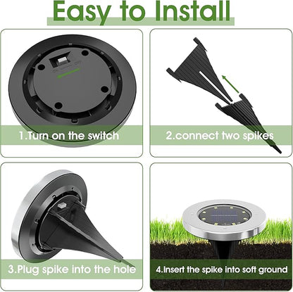 INCX 4.6 inch Solar Lights for Outside, 8 Pack Solar Light Outdoor Waterproof - Image 4
