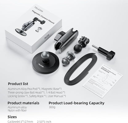 TELESIN 360 Magnetic Mount Magnet Metal Mounts - Image 5