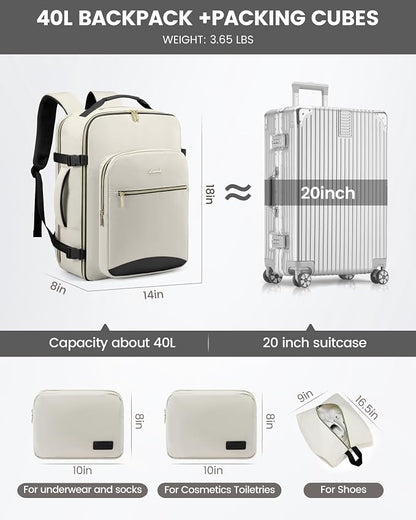 LOVEVOOK Travel Backpack for Women & Men 40L, Airline Approved Carry On - Image 5