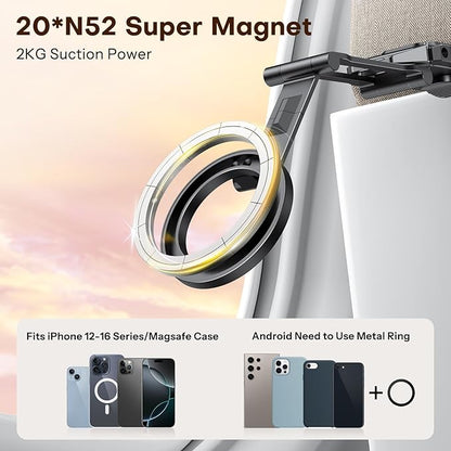 OMOTON TP02 360°Rotating for MagSafe Tripod, Adjustable Aluminum Magnetic Phone - Image 2
