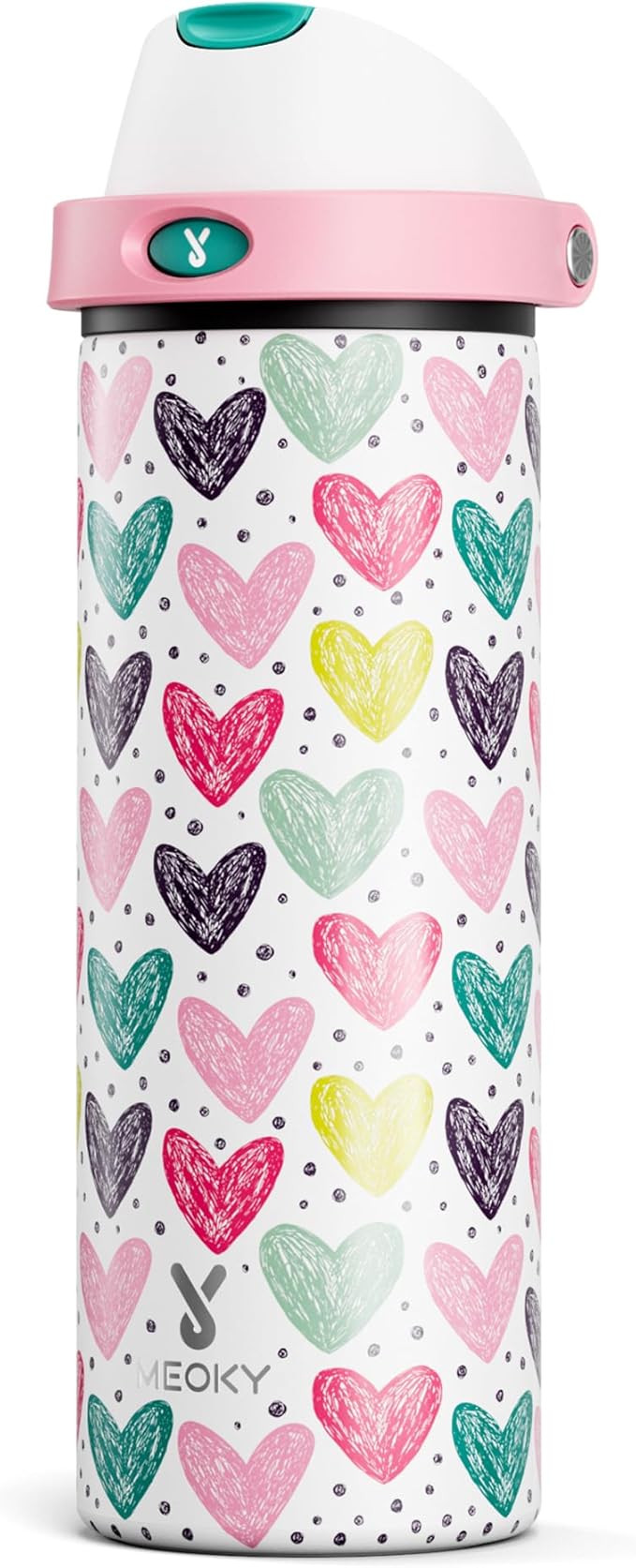 24 oz Valentine's Day Water Bottle: Meoky Stainless Steel Water Bottle by MEOKY