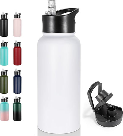 VEGOND 32 oz Insulated Water Bottle Stainless Steel Metal Water Bottles by VEGOND