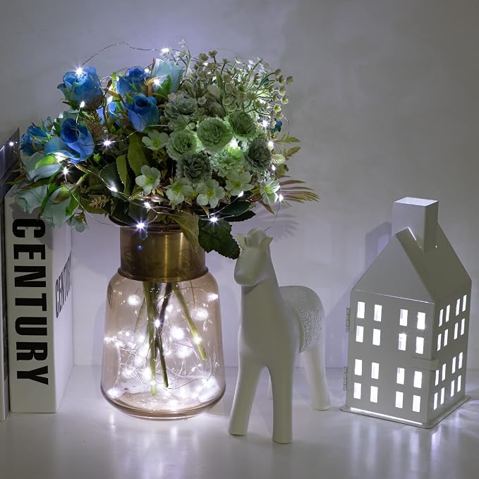 12-Pack LED Fairy Lights 7 Feet Battery Powered Waterproof Silver Wire 20 Slim - Image 3
