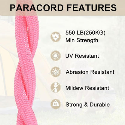 550 Paracord Rope 10ft, 4mm Thin Paracord Nylon Cord 7-Strand Core - Image 6
