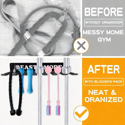 Gym Home Rack 8 Hook Heavy-Duty Wall-mounted Organizer Multi-Purpose Workout - Image 2