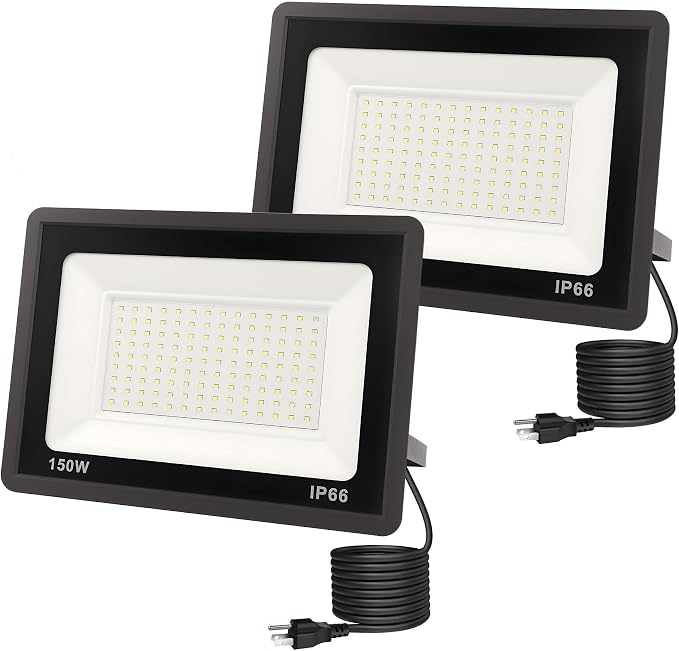L LOHAS LED Flood Lights Outdoor, 150W Dusk to Dawn Outdoor Lighting, IP66 by LLOHASLED