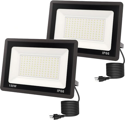L LOHAS LED Flood Lights Outdoor, 150W Dusk to Dawn Outdoor Lighting, IP66 by LLOHASLED