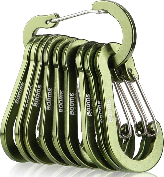 Booms Fishing CC5 Multi-Use Carabiner Clips, 10 Pack 2.7" Small Caribeener Clips by BoomsFishing