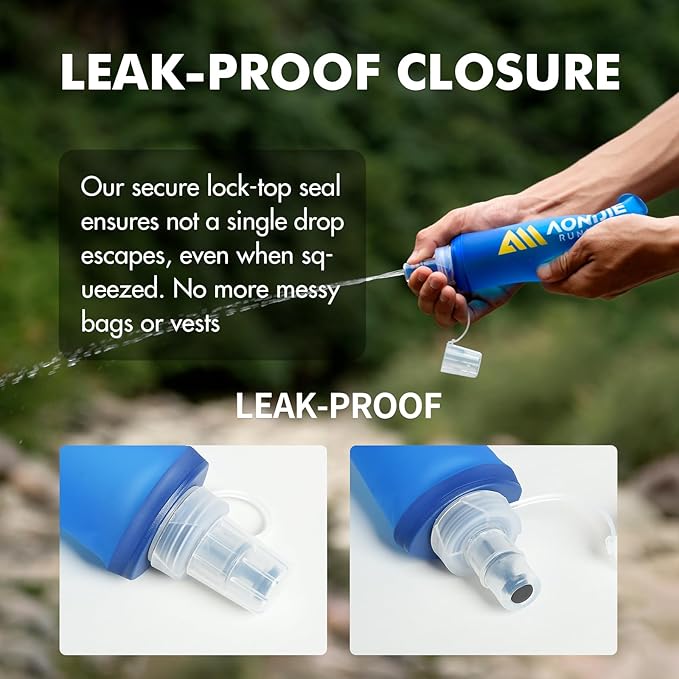 AONIJIE Running Water Bottle 2PCS 250ml/8.5oz Soft Flask TPU Collapsible Water - Image 6
