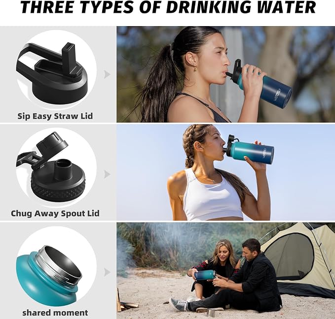 32oz Insulated Water Bottle, BPA Free&Leak Proof, Stainless Steel Water Flask - Image 3