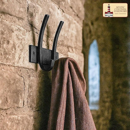 Mystic Colonial Medieval Hand-Forged Iron Double Wall Hook � 1 Pc | Heavy Duty - Image 9
