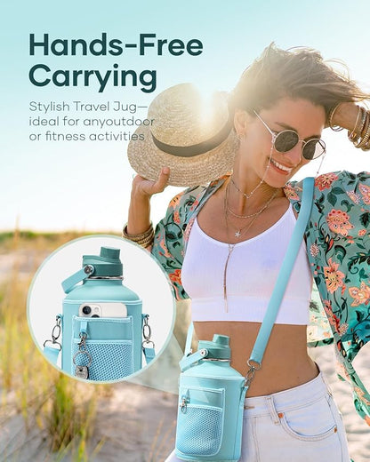 BUZIO 64oz Insulated Water Bottle, Stainless Steel Water Flask - Image 3