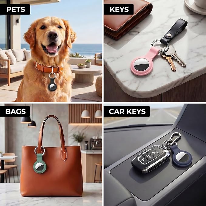 Linsaner Holder for AirTag 2nd Gen & 1st Gen, Silicone Case Keychain Key Ring - Image 6