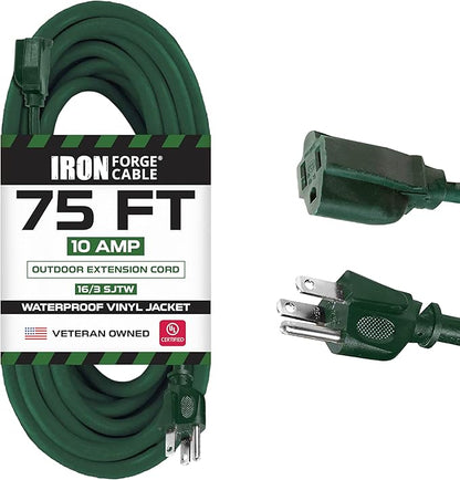 Iron Forge Cable Weatherproof 75 Ft Outdoor Extension Cord by IronForgeCable