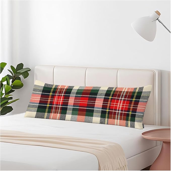 Plaid Decorative Body Pillowcase 20"X54", Scottish Tartan Buffalo Plaid Outdoor by Unknown