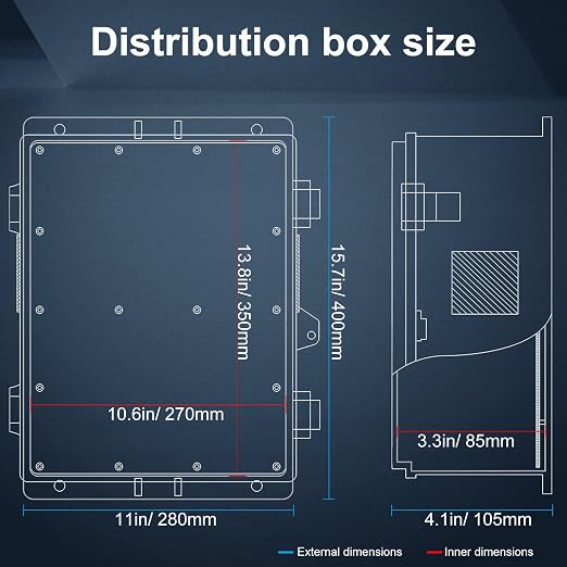 Namunanee Outdoor Electrical Junction Box, ABS Water Resistant Enclosure - Image 6