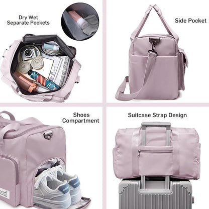 Suruid Travel Duffel Bag with Shoes Compartment Sports Gym Bag with Dry Wet - Image 3