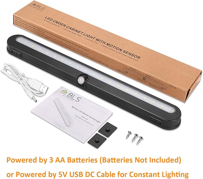 BLS T01LB LED Closet Light Super Bright 20 LED Under Cabinet Lighting Battery - Image 8