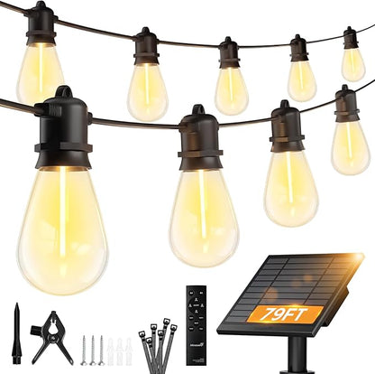 Minetom 79FT Solar String Lights Outdoor Waterproof, 24 LED S14 Shatterproof by Minetom