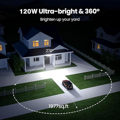 Olafus 120W Plug in Flood Lights Dusk to Dawn LED Outdoor Light - Image 4