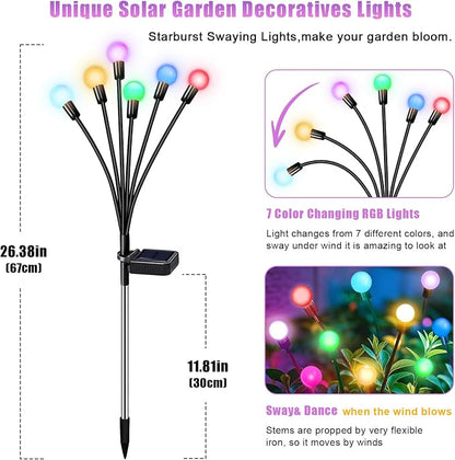 NBQQ Solar Garden Lights Outdoor, Swaying Light Waterproof Solar Lights Outdoor - Image 2