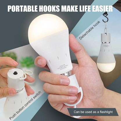 6Pack Rechargeable Emergency Light Bulb, A19 9W Warm White 3000K Self-Charging - Image 6