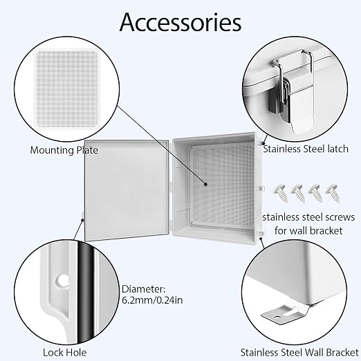 LeMotech Electrical Box, IP67 Waterproof Hinged Cover Stainless Steel Latch - Image 5