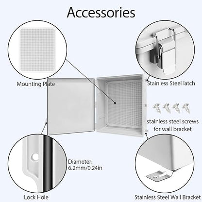 LeMotech Electrical Box, IP67 Waterproof Hinged Cover Stainless Steel Latch - Image 5