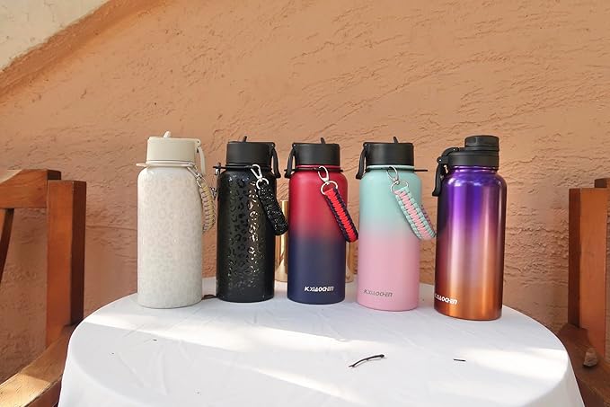 KXIAOCHEN Insulated Water Bottle, Stainless Steel Water Bottle, 2 Lids - Image 9