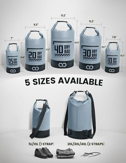 Lamicall Small Dry Bag, Waterproof Bag - 5L/10L/20L/30L/40L Water Proof Bag - Image 2
