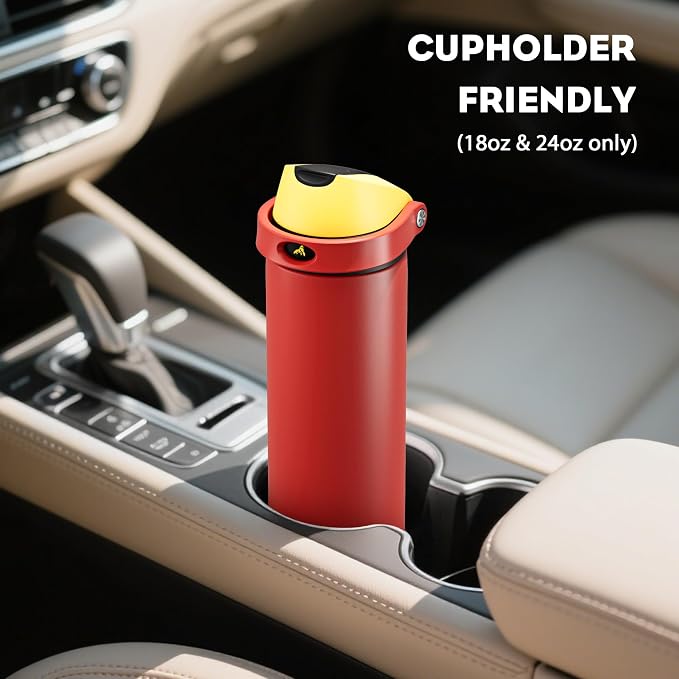 POWCAN 18 oz Travel Water Bottle: 2-in-1 Push-Button Spout & Quick-Flip Straw - Image 5