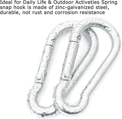 60Pcs Stainless Steel Carabiner Clip Spring-Snap Hook 1/4 in, M6 x 2 3/8 Inch - Image 4