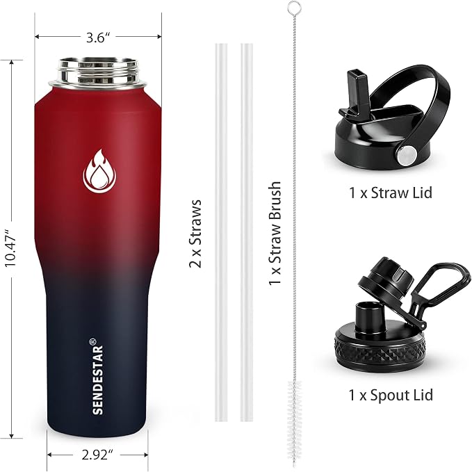 SENDESTAR 32oz Water Bottle Wide Mouth Stainless Steel Vacuum Insulated Double - Image 4