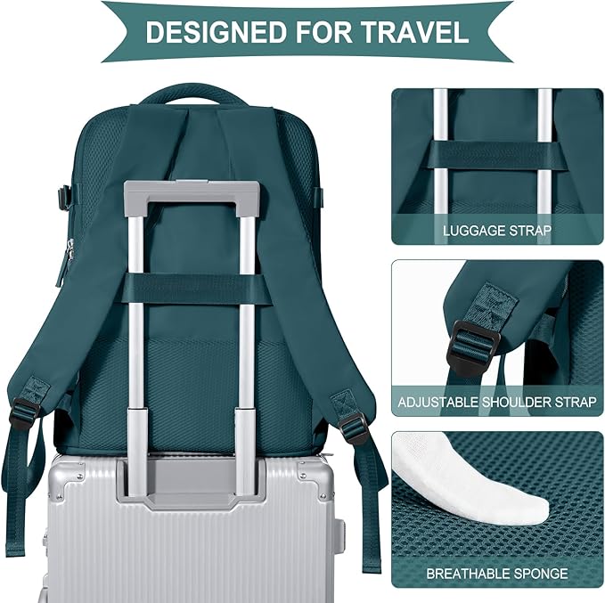 coowoz Large Travel Backpack For Women Men, Carry On Backpack Flight Approved - Image 5