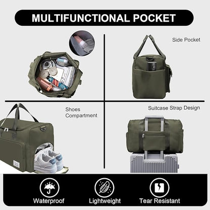 Suruid Gym Bag for Women Men, Travel Duffle Bag Large Capacity Carry On - Image 3