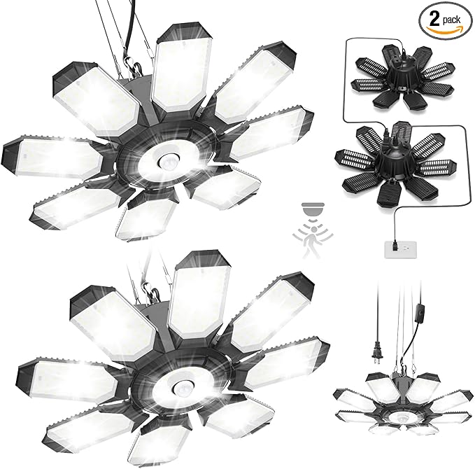 TANBABY 2 Pack LED Garage Lights by Tanbaby